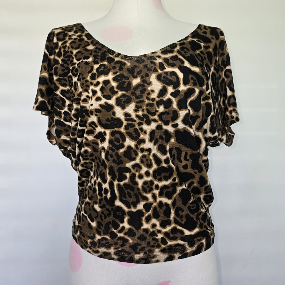 Wet Seal Leopard top with dolman sleeves